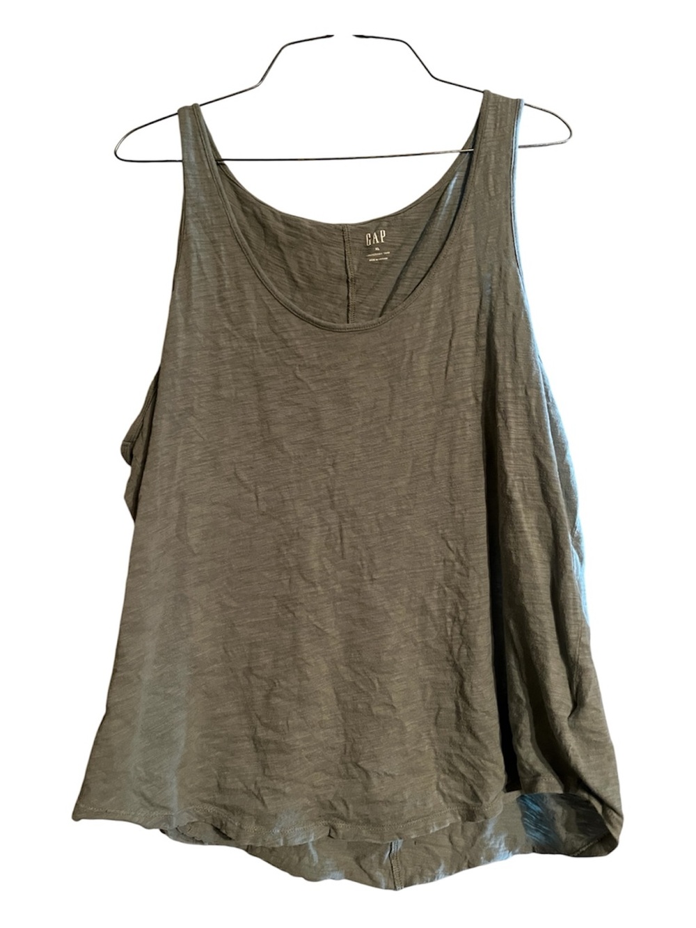GAP ForeverSoft Tank Top Olive Green Sleeveless Relaxed Fit XL Casual Basic